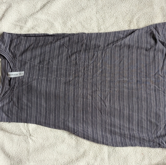 Athleta Cloudlight Striped Muscle Tank Whisper Medieval Blue Gray Women’s Small - Picture 4 of 9